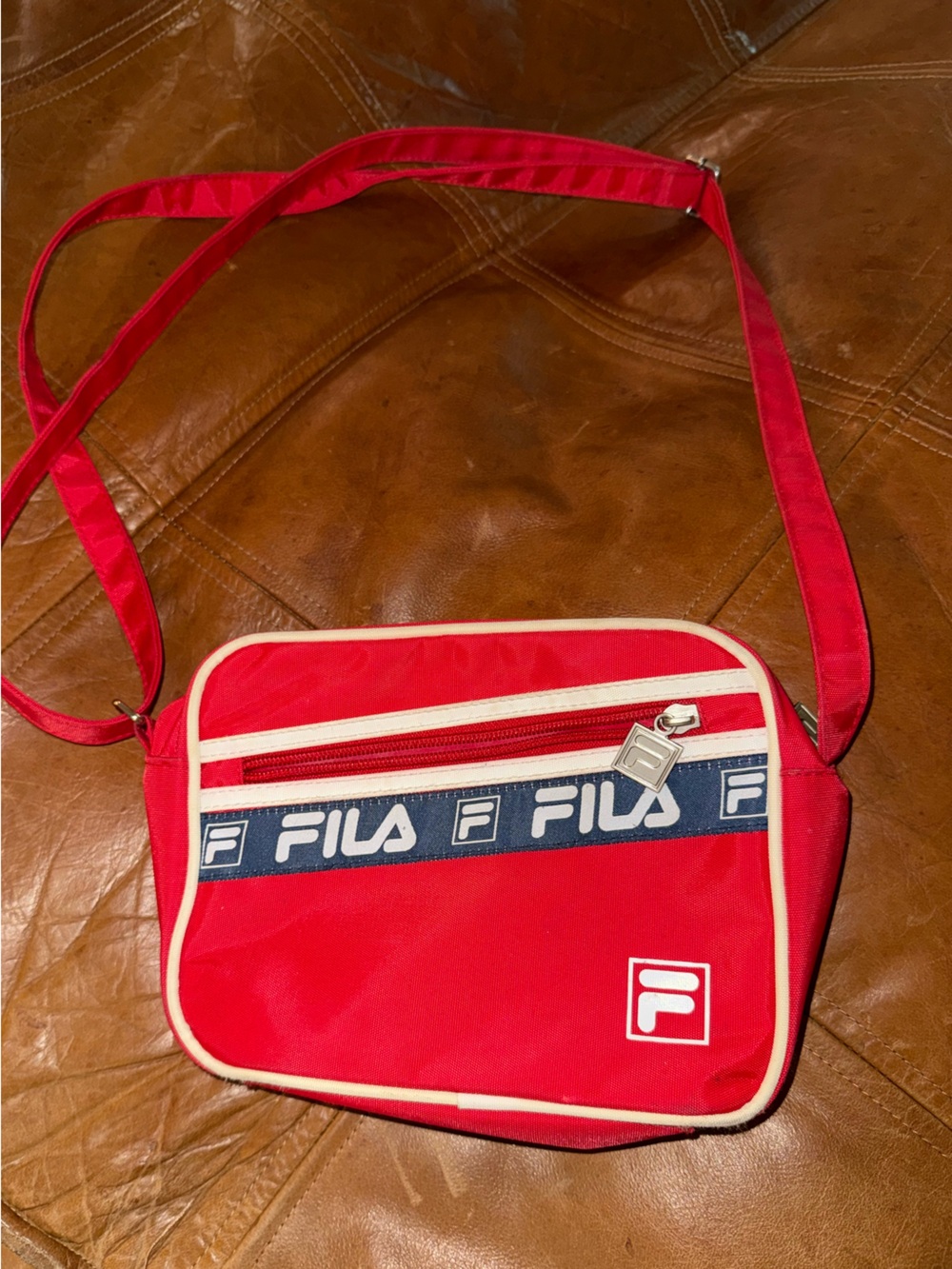 Fila Red and Navy Messenger Crossbody Bag